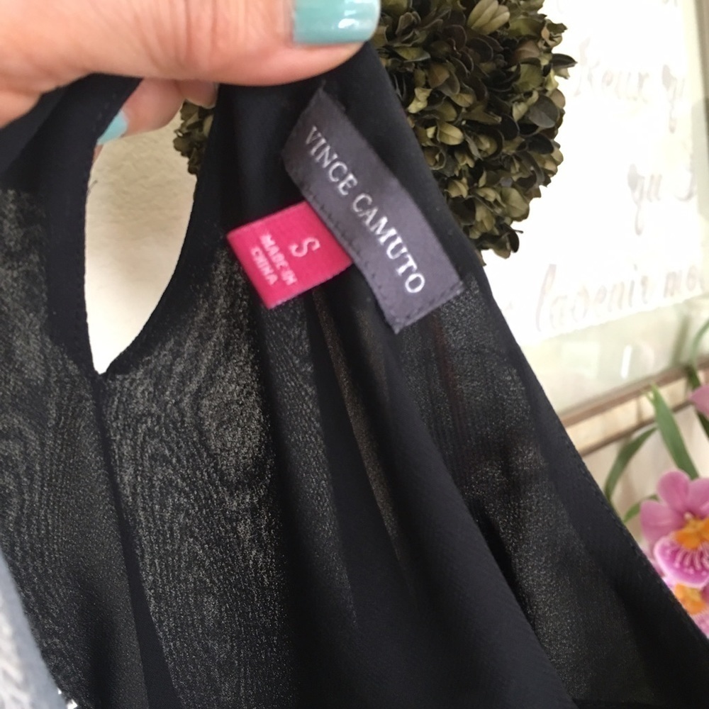Black chiffon top by Vince Camuto - Picture 3 of 4